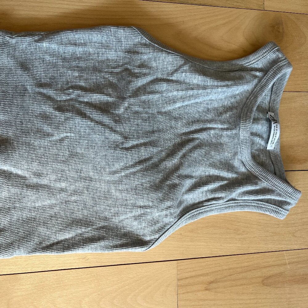 zara grey tank top